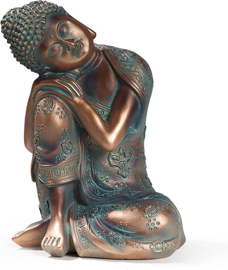 Slapende Boeddha Beeld Standbeeld Sculptuur Tafeldecoratie Meditatie Thailand Decoratieve Woonkamer Badkamer Gemaakt van Hars 23 cm Hoogte (Slapende Boeddha Brons)