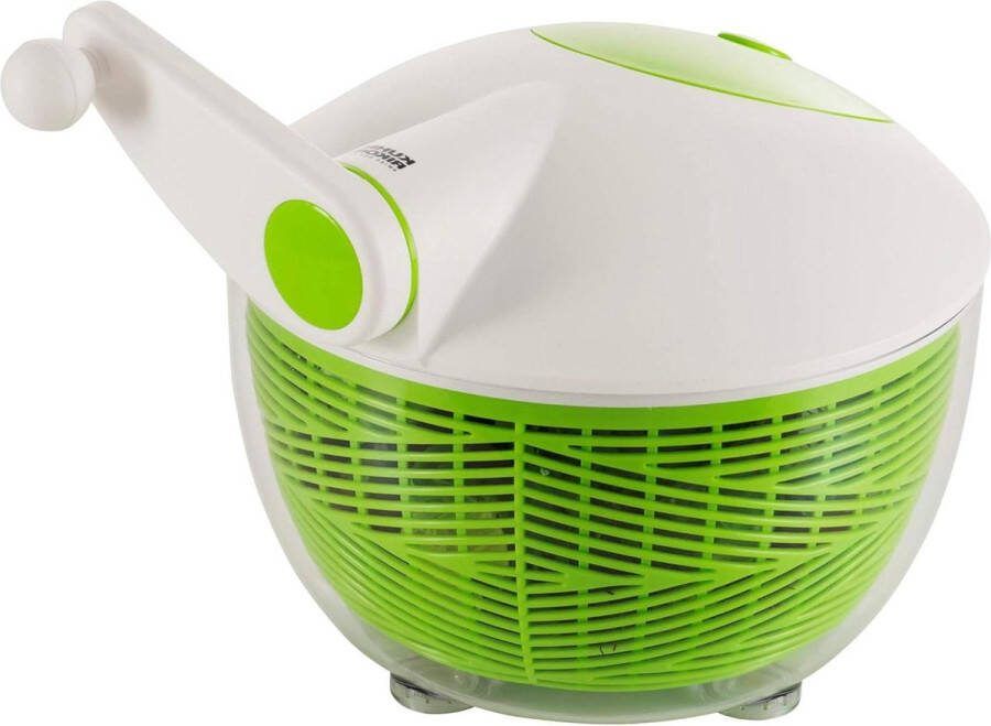 Slazwierder 26 cm Slacentrifuge wit-groen met stopknop op deksel