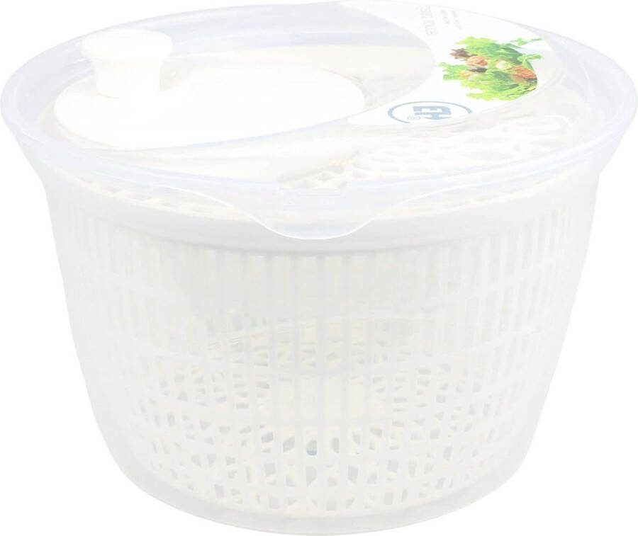 Slazwierder 5L Salade Spinner Verschillende spinning zeef snel droger Sla Plantaardige wasmachine Spinner wit