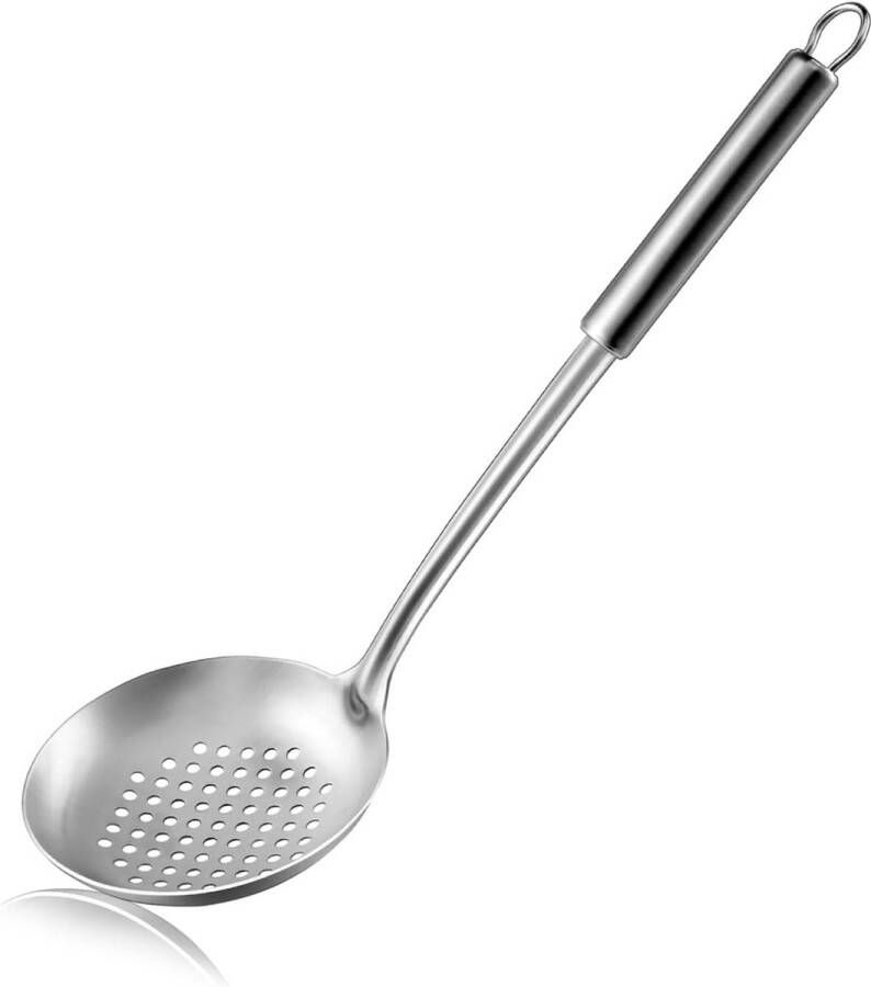 Sleuflepel (36 cm) kooklepel zeeflepel roestvrijstalen sleuflepel schuimlepel woksleuflepel keukengerei voor huis en restaurant vaatwasmachinebestendig