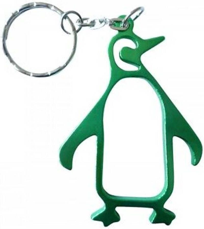 Merkloos Sans marque sleutelhanger Pinguin Groen flesopener van metaal