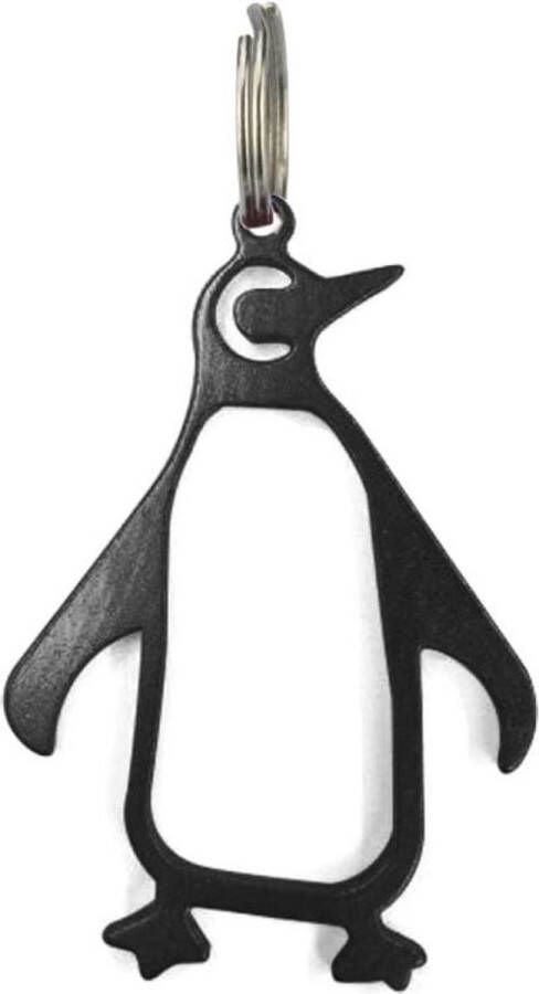 Merkloos Sans marque sleutelhanger Pinguin Zwart flesopener van metaal