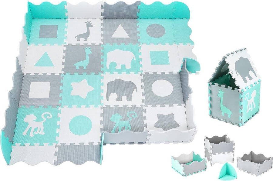Slim babymat 150 x 150 cm reukloos grote mat voor kinderen puzzelmat voor jongens en meisjes puzzelmat voor kinderen geurloze educatieve mat