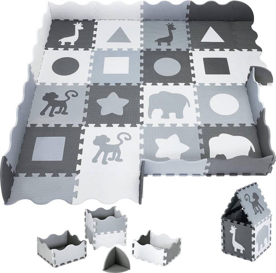 Slim Babymat 150 x 150 cm reukloos grote mat voor kinderen puzzelmat voor jongens en meisjes puzzelmat voor kinderen geurloze educatieve mat