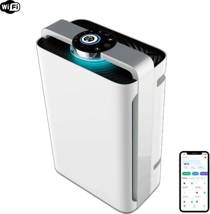 Slimme 2-in-1 Luchtreiniger en Luchtbevochtiger Luchtreinigers – Air Purifier – Luchtreinigers met HEPA filter Smart WiFi Bediening via App – Lage Geluidsie – Ionisator