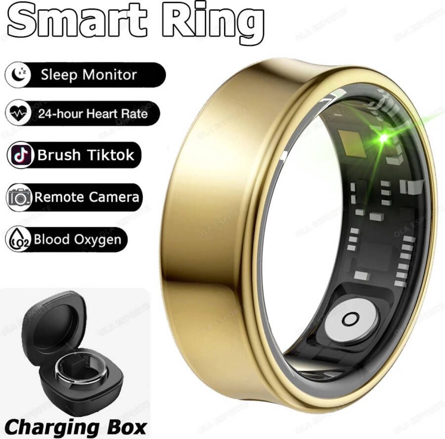 Slimme Ring 2024 voor Mannen en Vrouwen – Hartslag- en Bloedzuurstofmonitoring Meerdere Sportmodi IP68 Waterdicht – Fitness Tracker en Smart Ring Geschikt voor Android en iOS