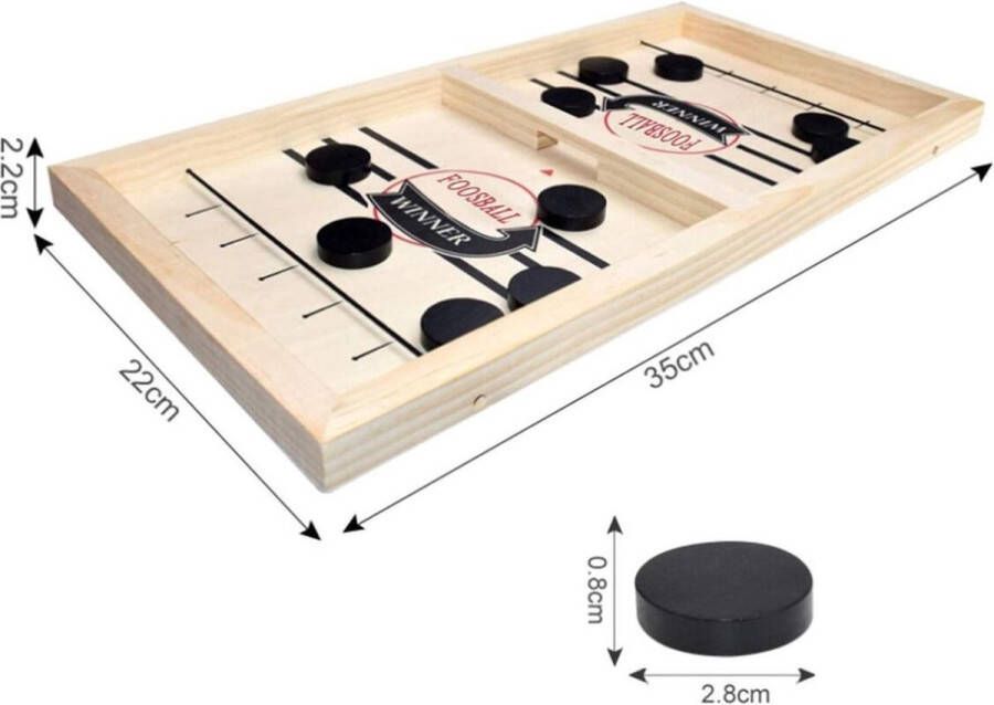 SUPERTILT Sling Puck Foosball Winner Drankspel Bordspel met Pucks Klein Sjoelbak met Pucks Hockeyspel slingershot ijshockeybordspel