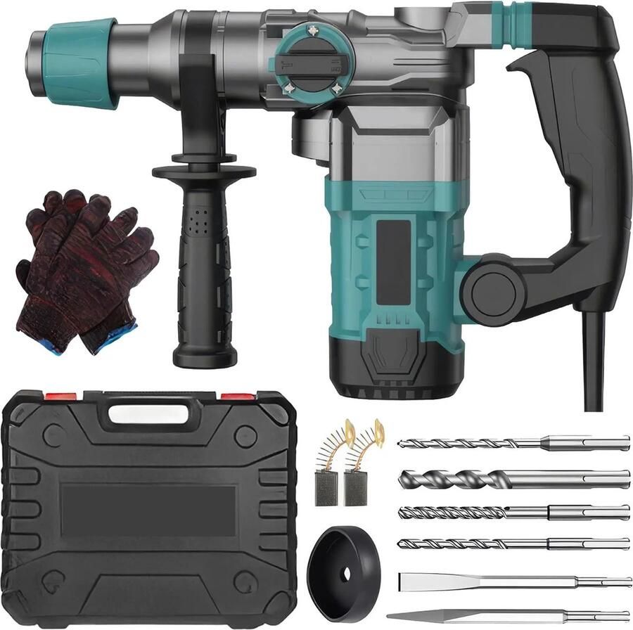 SloopHamer Sloop Jack Hamer Drilboor Zware Beton Breker Krachtige Elektrische Breekhamer Boorhamer Professionele Accuboorhamer Betonperforator 1200W 220V Koffer