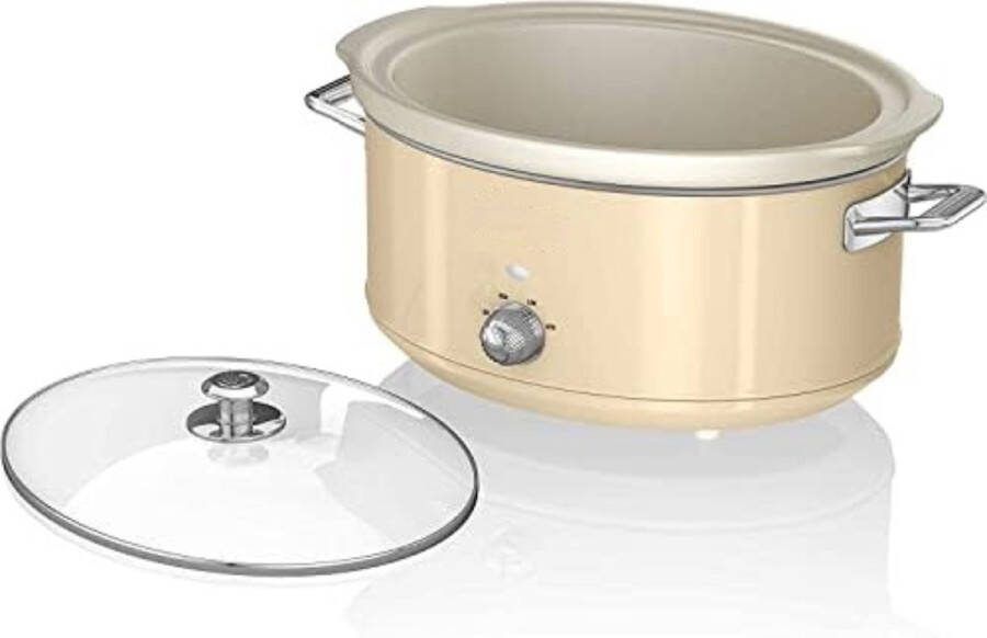 Slowcooker met Timer Slowcooker Elektrisch Slowcooker 6 5 Liter Slowcooker met Timer 4 Personen Crème