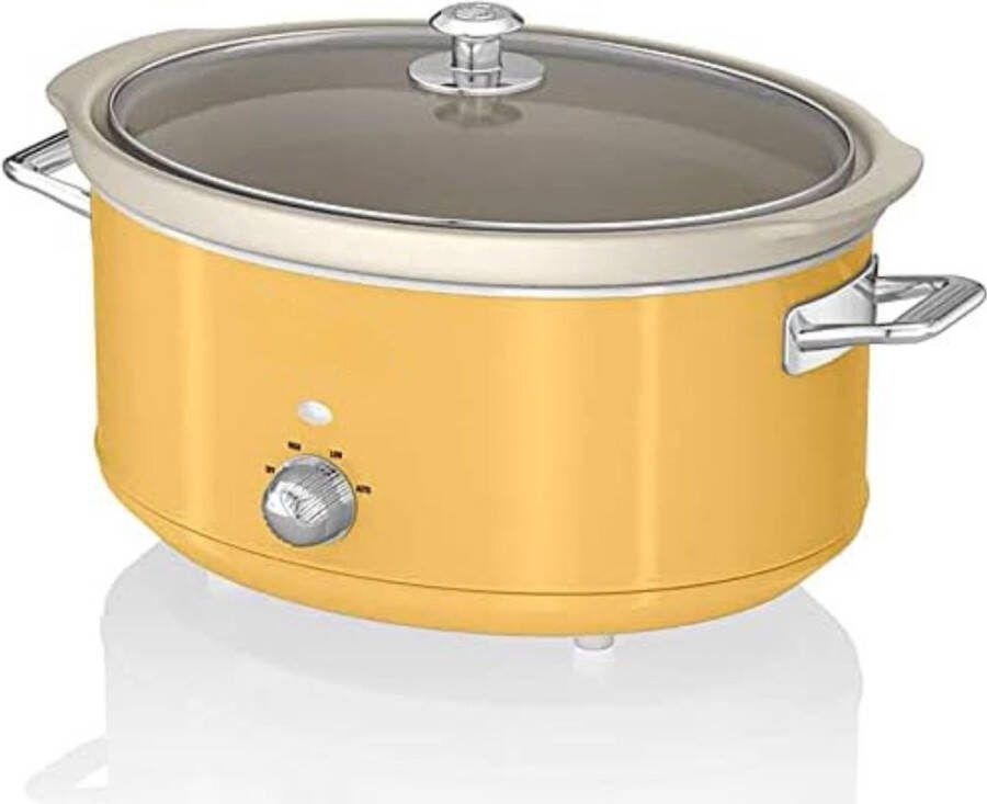 Slowcooker met Timer Slowcooker Elektrisch Slowcooker 6 5 Liter Slowcooker met Timer 4 Personen Geel