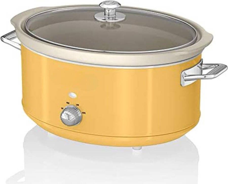 Slowcooker met Timer Slowcooker Elektrisch Slowcooker 6 5 Liter Slowcooker met Timer 4 Personen Geel