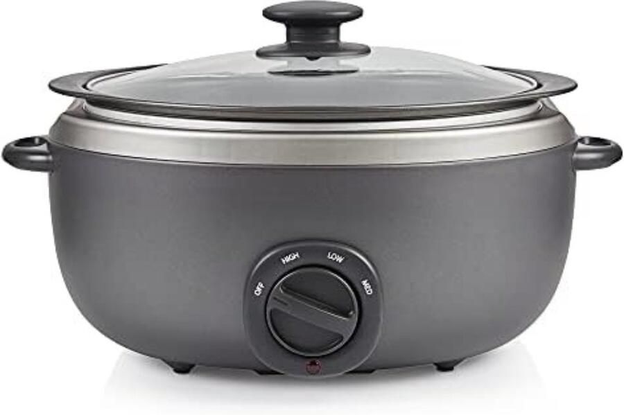 Slowcooker met Timer Slowcooker Elektrisch Slowcooker 6 5 Liter Slowcooker met Timer 4 Personen Grijs