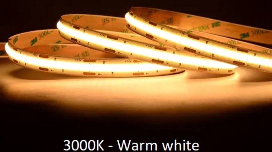 Smart COB LED Strip 10mm 512SMD's 10 meter 24V 12 watt p m Incl. Trafo en Zigbee controller Dimbaar via app