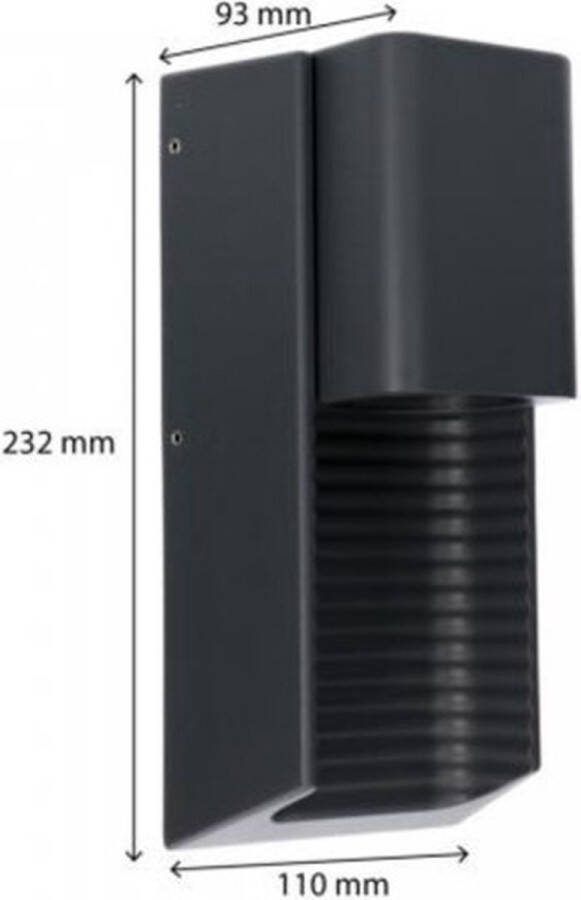 Smart LED Buiten Wandlamp IP44 Antraciet HUE Compatible Incl. smart GU10 Zigbee spot