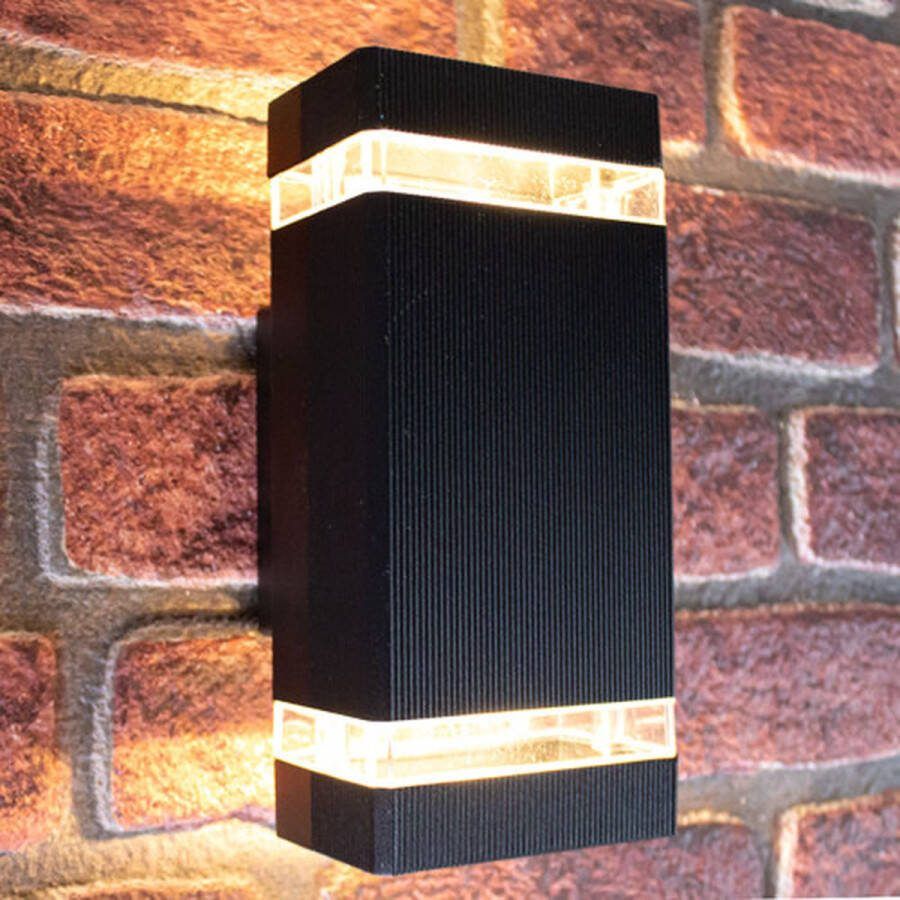 Smart LED Buiten Wandlamp zwart IP54 Zwart HUE Compatible Incl. smart spots
