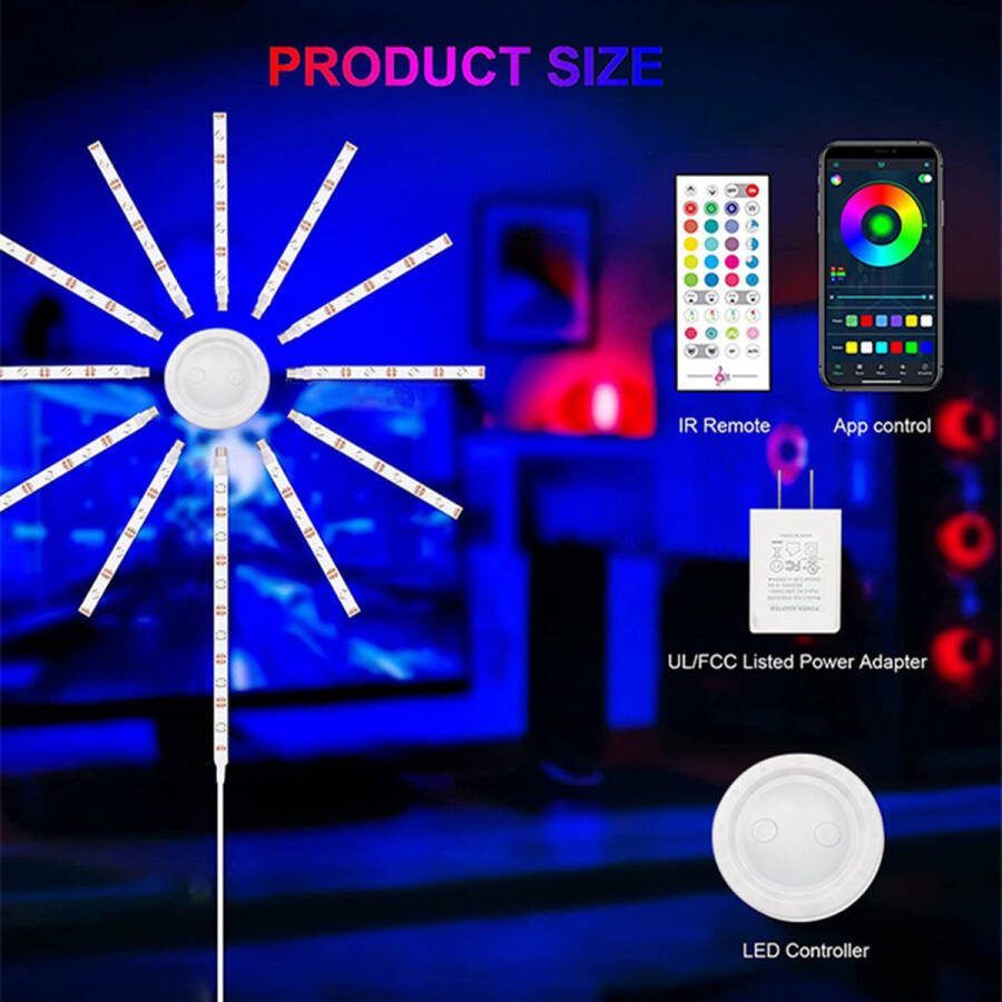 Smart LED Strip Verlichting Creëer een Magische Sfeer met LED Vuurwerk Lamp Bediening via Afstandsbediening en App Oneindige Kleurvariaties en Functies voor Elke Gelegenheid