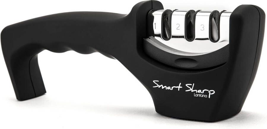 Smart Sharp Messenslijper professionele handmatige met 3 standen keramische steen wolfraamcarbide schijven diamantslijpstenen ergonomisch zwart chroom design