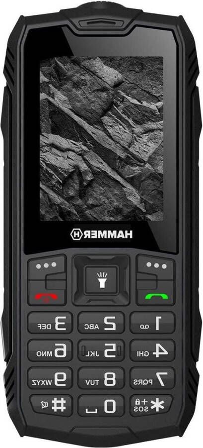 Smartphone draagbaar onbreekbaar ontgrendeld IP68 duurzaam schokbestendig Dual SIM batterij 1800 mAh grote toetsen FM-radio MP3-speler camera zaklamp zwart Rock