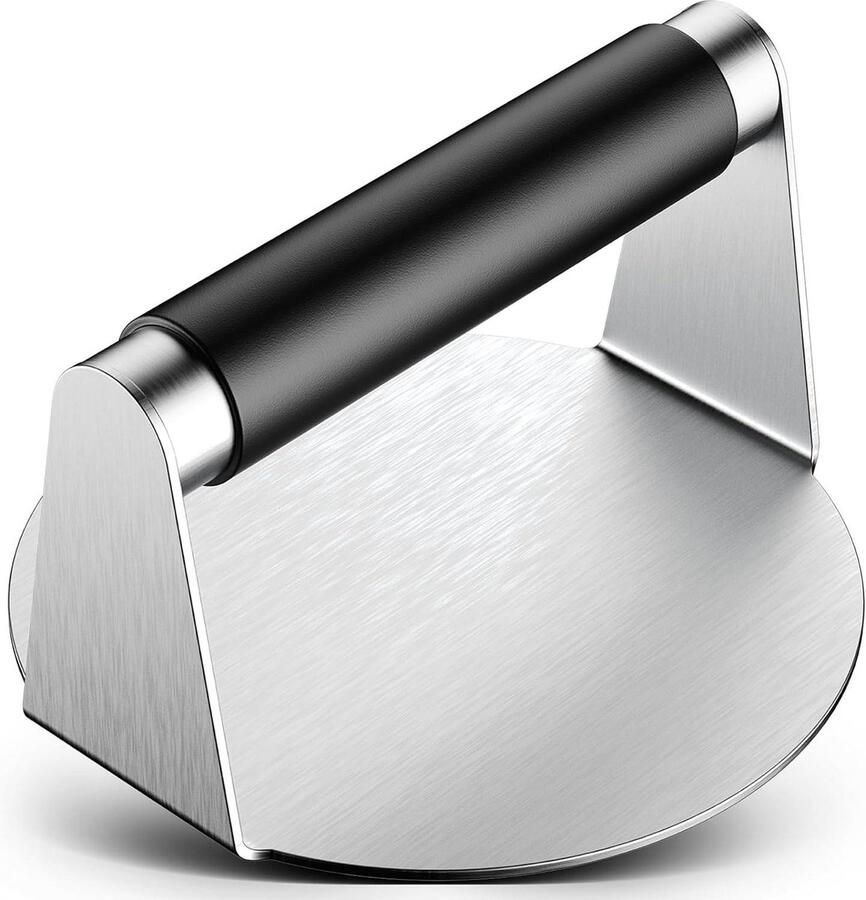 Smash Burger Press Hamburger Smasher Tool voor bakplaat RVS Ham Patty Press met anti-brandwonden handvat 14 cm anti-stick grillpers voor smashburger spek rundergehakt vlees worst smash burger