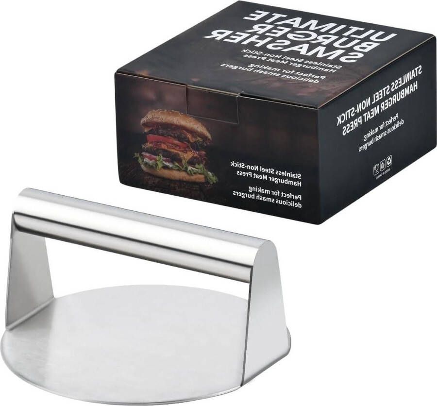 Smashed Burgerpers 1524 cm Roestvrij Staal Hamburgerpers Smash Burgerpers Rond 304 Roestvrij Staal smash burger