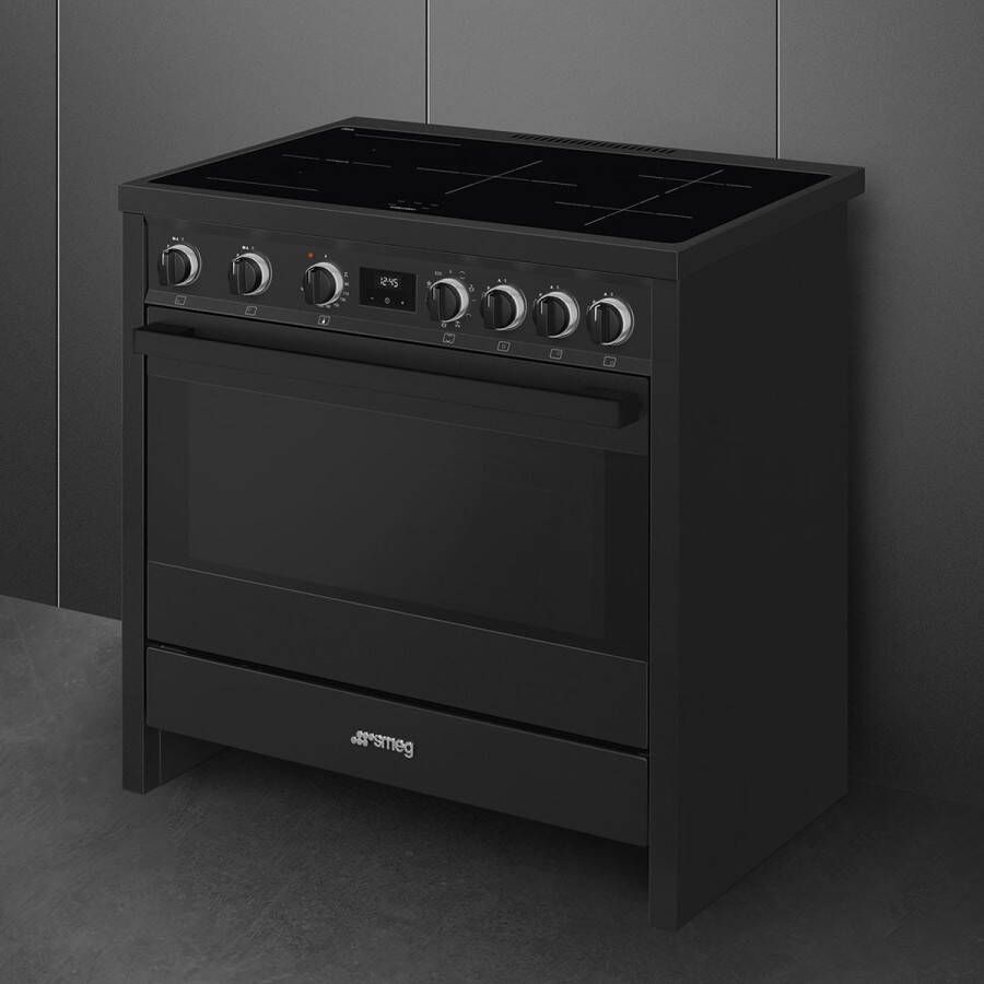 Smeg B95IMAN9 INDUCTIEFORNUIS 5 Zones Full Black antraciet