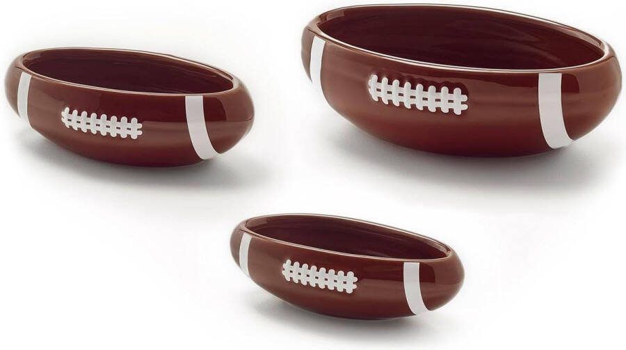 Snack- en dipset keramische voetbal schalen American Football thema 3 maten voor dips sauzen snacks bijgerechten