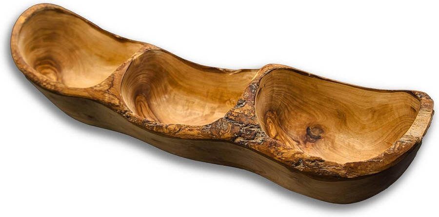 Snack tray van olijfhout fruitschaal decoratieve schaal tapasplank sleutelbakje broodmand handgemaakte houten schaal voorgerechtenbord met natuurlijke nerf