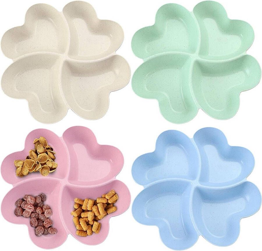 Snackborden met compartimenten Hartvormige snackkom Feest fruitschaal snack Snoep desserts Noten fruithapjes Fruitschaal