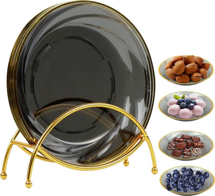 Snackschalen dipschalen sausschaaltjes ontbijtborden serveerborden snack voorgerechten dessert kleine dipschaaltjes servies borden taartborden dessertborden 4 stuks
