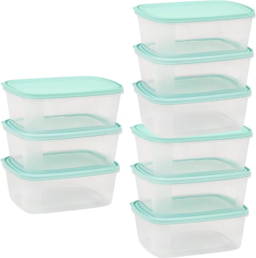 Snap-On luchtdichte deksel 2000ml (2 liter) voedselopslagcontainer maaltijdbereidingscontainers lekbestendig magnetron vriezer vaatwasmachinebestendig herbruikbaar 9 pack diepvriesdozen