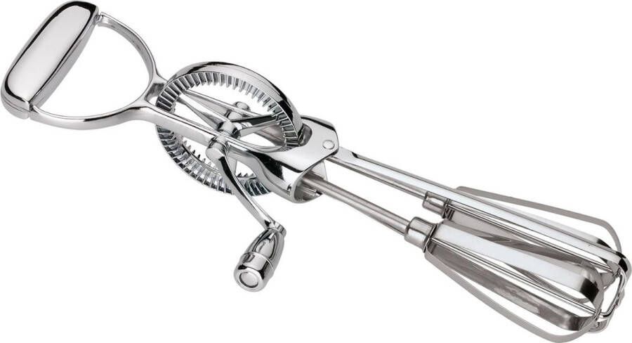 Sneeuwracket L 31 cm roerapparaat van roestvrij staal handvat en wiel van kunststof handmixer handmatig zonder stroom garde voor room en eieren