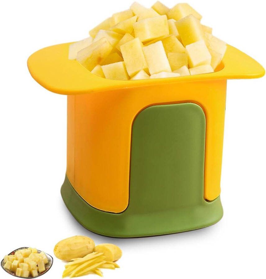 Snel Frietsnijder Snijdende Aardappelsnijder met Golfsnijmes van Roestvrij Staal Voor Salades Aardappelen Komkommers Wortelen Uien Groenten en Fruit Frietsnijder