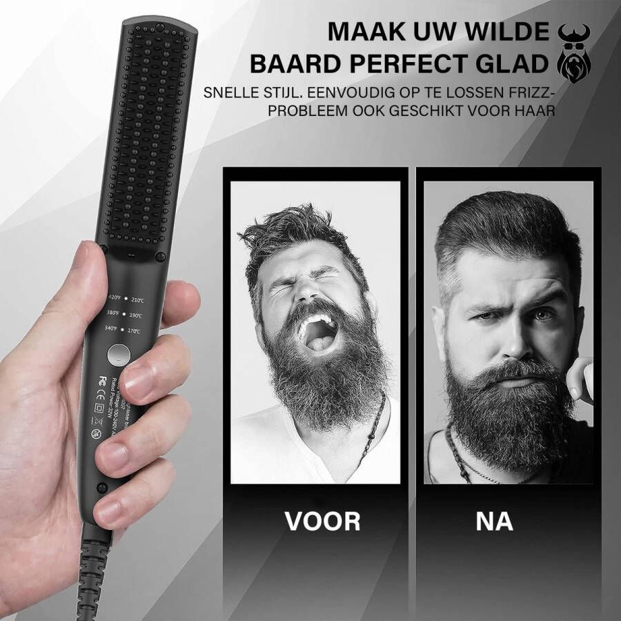 Baard Styler Straightener Draadloos Ionische Mini Stijltang voor Mannen