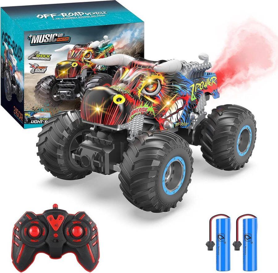 Snelle RC Auto Schaal 1:16 Bestuurbare RC Monstertruck Bereik tot 50m Incl. 2 Batterijen Gebruik op 80 Minuten Speelgoed 4+ Jaar
