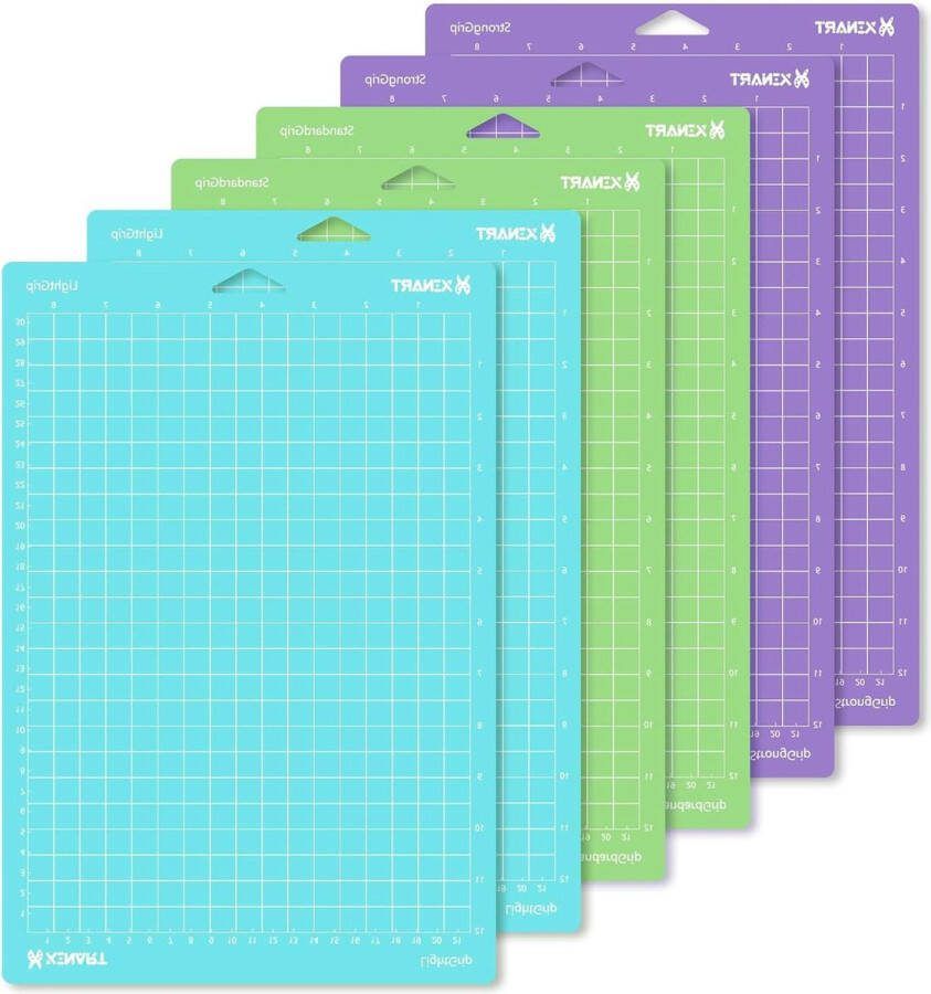 Snijmat 216 cm x 305 cm 85x12 Varietygriff Accessoires voor Cricut kaarten papier vinylfolie plottersnijkant met raster flexibel en duurzaam (6 stuks)