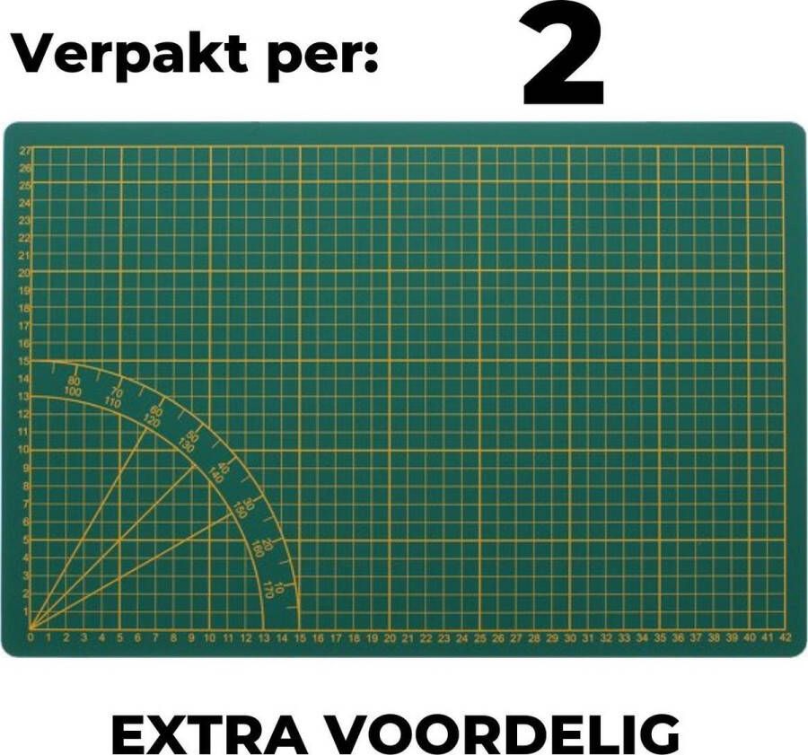 Sorbo Snijmat A3 Set van 2 Groene Snijmatten 30 x 45 cm Duurzaam Materiaal