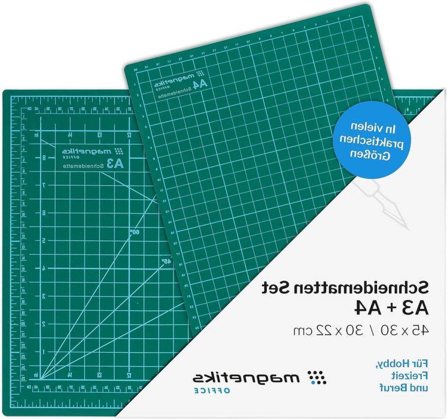 Snijmat set van 2 zelfherstellend dubbelzijdig groen DIN A3 en DIN A4