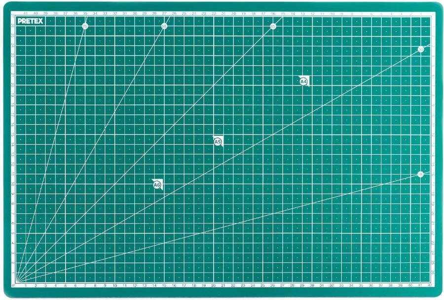 Snijmat van gerecycled pvc 45 x 30 cm (A3) groen met zelfherstellend oppervlak