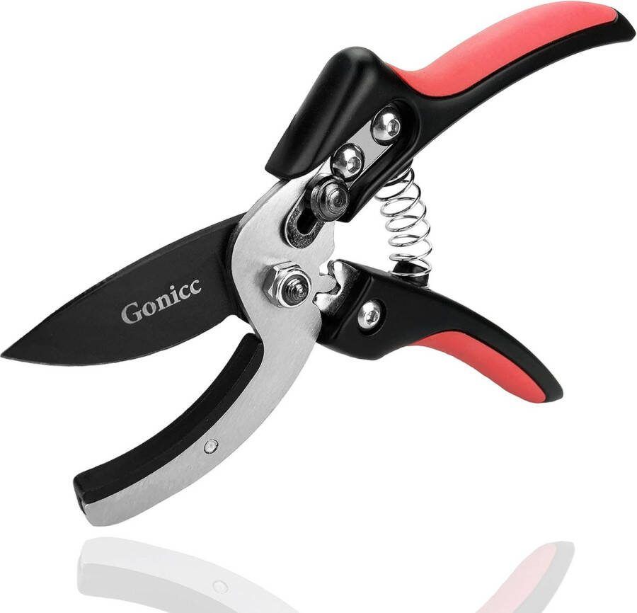Snoeischaar Gesmeed Titanium gecoat Premium snoeischaar Comfortabele bypass van SK5-staal Comfort Bypass wijnstokschaar Rozenschaar Bonsaigereedschap Zwart
