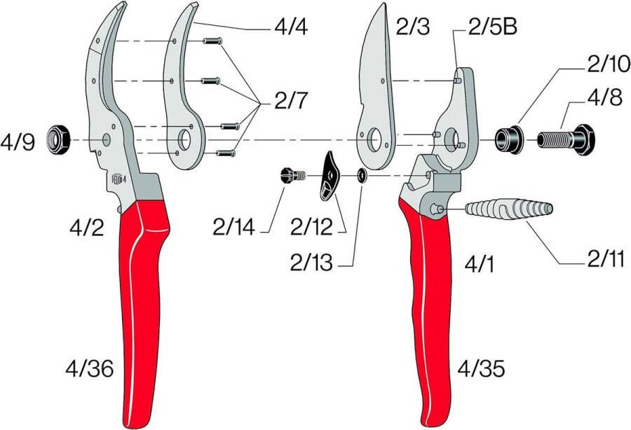 Snoeischaar Snede ø 25 mm Grote handen Lengte 210 mm Sapgroef