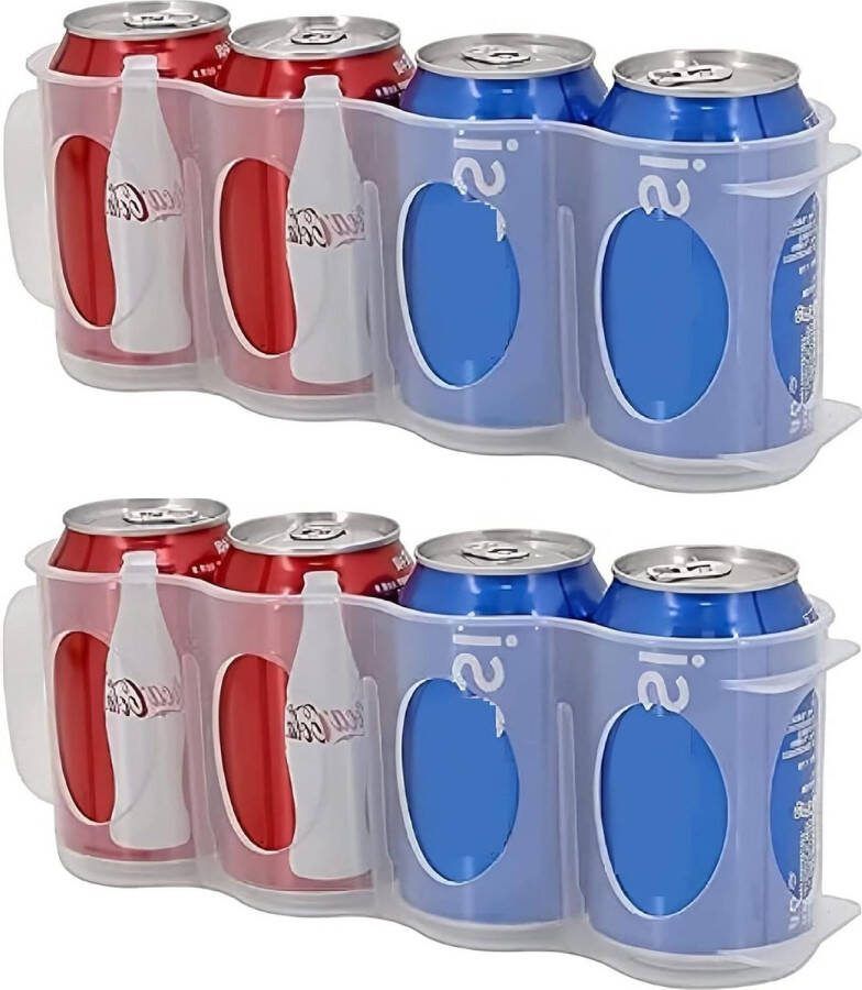 Soda Can Organizer voor koelkast Verticaal opbergrek voor frisdrankblikjes 2 Pack