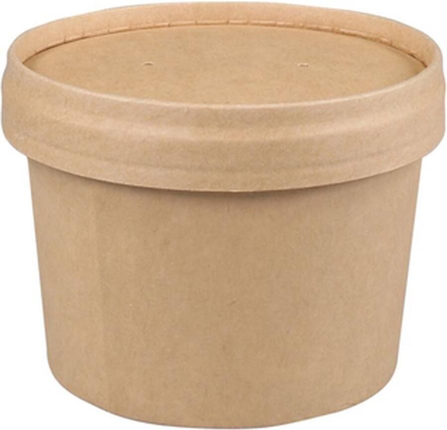 Soepbeker Met Deksel Kraft 236 ml FSC 25 stuks
