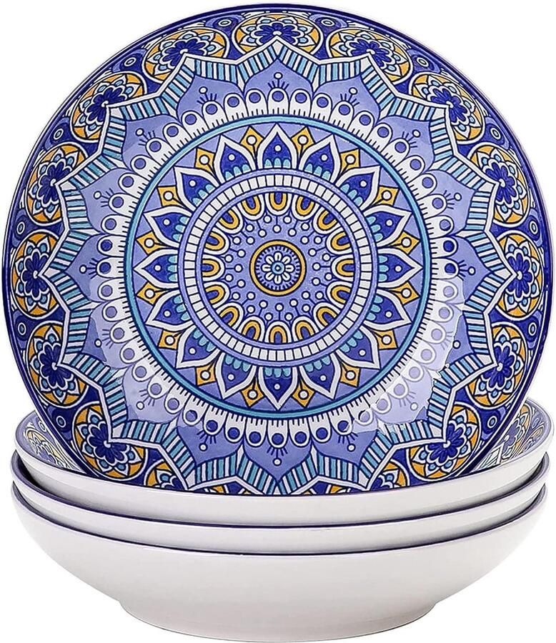 Soepborden porselein set Mandala tafelservies Boheemse stijl 4-delig Ø 208 cm servieskommen 700 ml