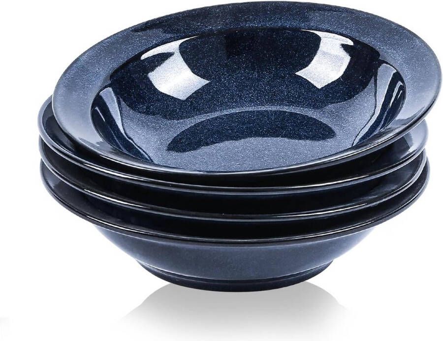 Soepkommen met brede rand voor Gumbo salade keramische pastaborden set van 4 magnetron vaatwasser ovenbestendig blauw