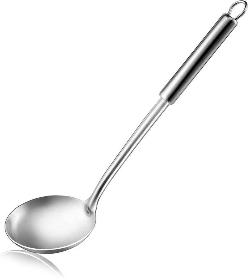 Soeplepel (33 6 cm) kooklepel pollepel roestvrijstalen soeplepel woklepel voor het roeren portioneren en serveren van soepen in restaurants en thuis vaatwasmachinebestendig