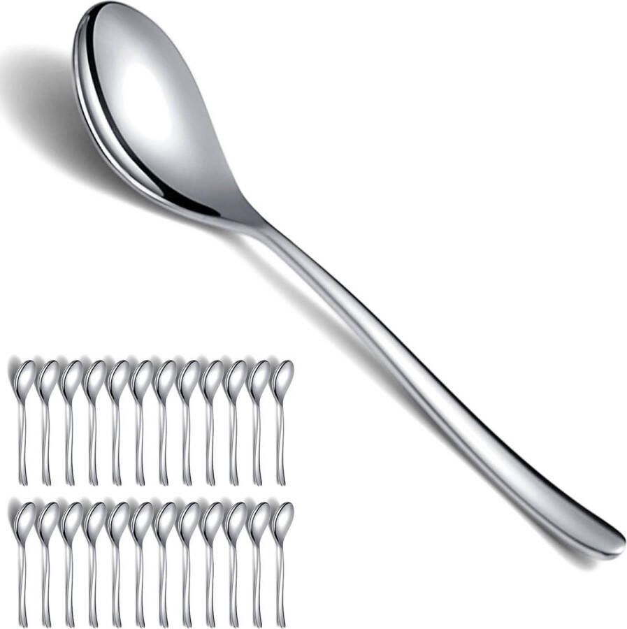 Soeplepels 24 stuks 20 3 cm roestvrijstalen tafellepel keukenlepelset menulepels geschikt voor elk diner gezin café. Vaatwasmachinebestendig