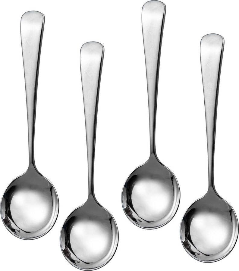 Soeplepels 4-delige set roestvrij staal vaatwasmachinebestendig soeplepels voor restaurant keuken feest