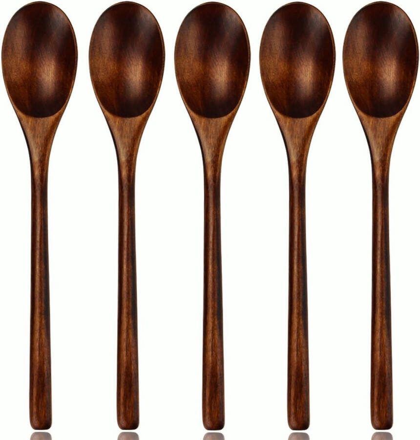 Soeplepels 5 stuks eco-vriendelijk Japans servies van natuurlijk hout