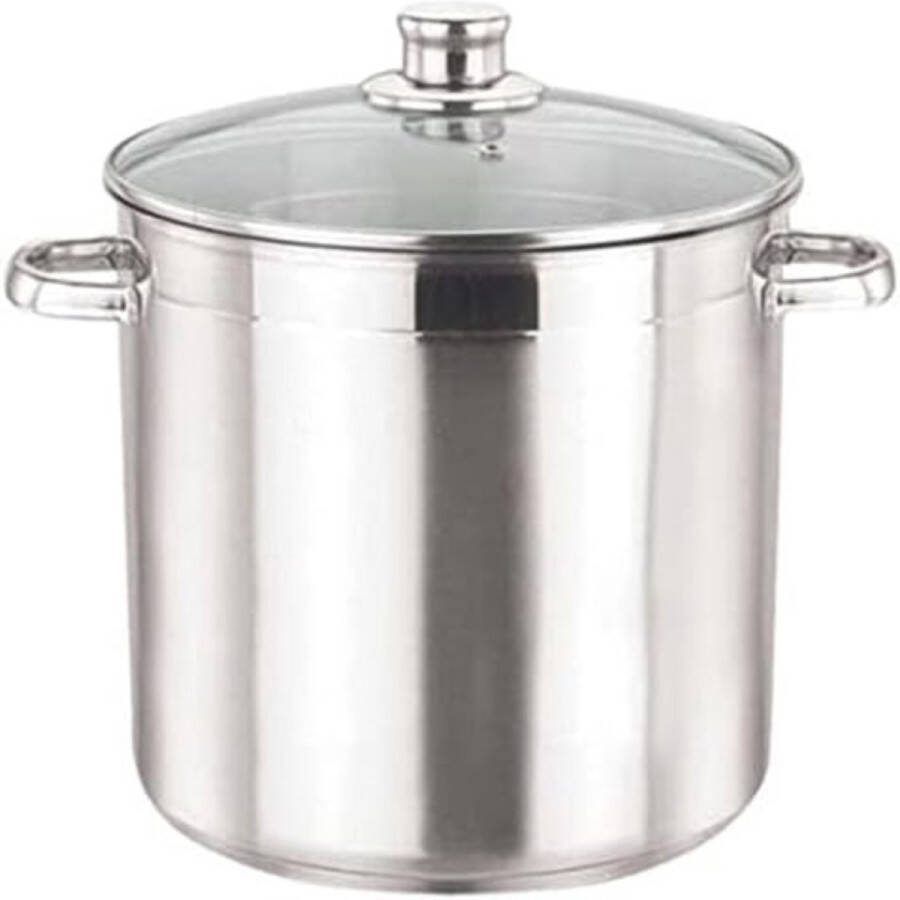 Soeppan 10 Liter Soeppan Inductie Soeppan 10 liter voor Inductie Soep Pan Soeppannen Roestvrij staal Zilver Afmetingen met deksel (DxH): 24 x 28 cm
