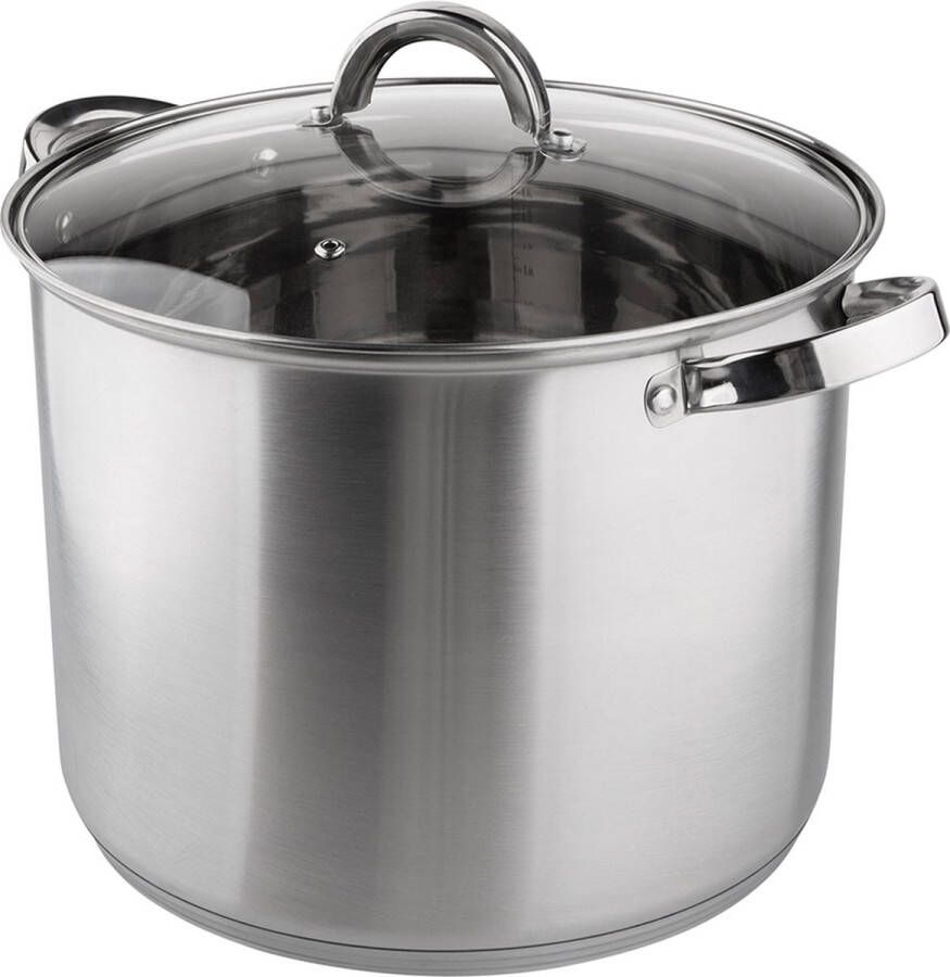 T.R.Goods T.R. Goods Soeppan RVS 12.5 Liter met Deksel Rvs met Deksel 28 cm Geschikt voor Inductie